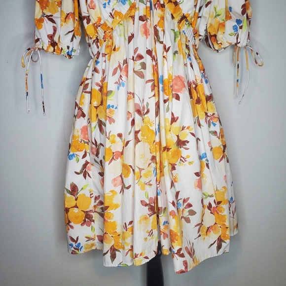 NWT Abercrombie & Fitch Poplin Puff Sleeve Babydoll Mini Dress Size XL - Picture 5 of 14